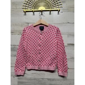 Mini Boden Cotton Pink Polka Dot Cardigan Girls 5-6 VGUC